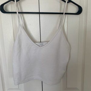 Aritzia Talula Toni Seamless Tank White Crop Top